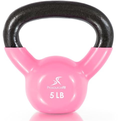 ProsourceFit Vinyl Coated Cast Iron Kettlebells for Full Body Fitness Workouts
