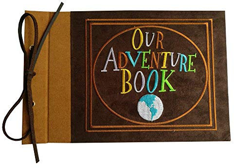 LINKEDWIN Our Adventure Book, Hardcover Scrapbook mit Pixar Up Themed Postkarten, Hochzeits- und Jahrestag-Fotoalbum, Andenken, 29,5 x 19,1 cm, 80 Seiten (hellbraun)