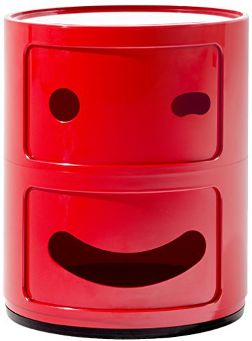 Kartell Componibili Container zwinkernd, Kunststoff, Rot, 32 x 32 x 40 cm
