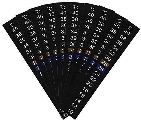 POPETPOP 10 Stücke Aquarium Temperatur Messgerät Aufkleber, Thermometer Strip für Haus Fisch Tank und Aquarium Wasserdicht Präzise