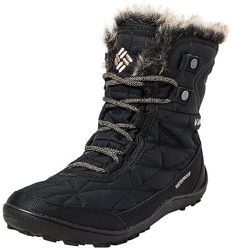 Columbia Women's Minx Shorty Iii Wide Snow Boot, First Generation Black/Pebble, 9 UK