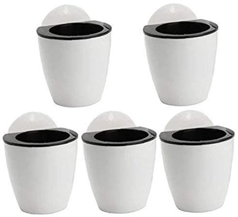 Nicetruc Las Plantas suculentas de la Maceta Colgante de plástico Auto-riego Lazy Pared con 5 Ganchos Cubierta Negro Blanco 5PCS