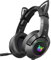 AJIJAR Gaming Headset with Removable Cat Ears, Compatible with PC PS4 PS5 Xbox One(Adapter Not Included) Mobile Phones, with Surround Sound, RGB Backlight & Noise Canceling Retractable Microphone