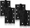 XFORT 4 Inch (100mm) Matt Black Ball Bearing Hinges, Steel Door Hinge for Wooden Doors (2 Pairs)