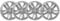 YASTA Copricerchio universale 15 copri ruota auto pneumatico silver 4pz hollywood