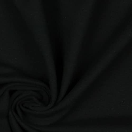 Organic Bio French Terry 60 Farben 0,5x1,5m Sommersweat Baumwolle Oeko-Tex, Farbe:001 - schwarz