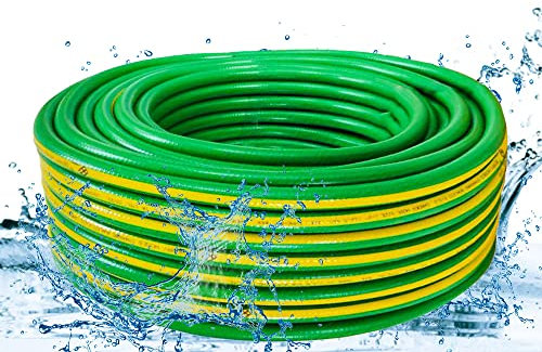 Tubo da giardino multiuso per irrigazione, resistente alle pieghe, intrecciato radiale, tubo rinforzato per consegna di acqua e giardinaggio (1/2 pollice, 50 m, verde)