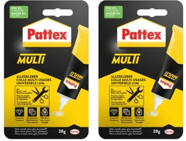 PATTEX Multi - Colle multi-usages tous matériaux sans solvant - Tube 20g (Lot de 2)