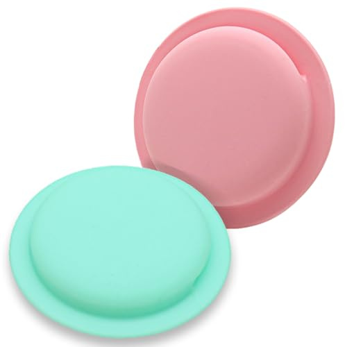 Obyllato Selbstklebende Hülle kompatibel mit Airtag, Silikon Schutzhülle Aufkleber Case für TV-Fernbedienung Geldbörse Fahrrad Gepäck Drohne Kamera Handy (2er Pack), Mintgrün/Rosa