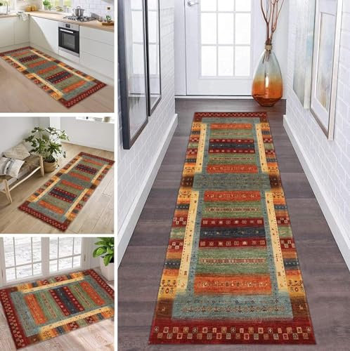 ZDYHMrj Teppich Läufer Flur Küche rutschfest waschbar Teppichläufer Lang 60X400CM Bunt Korridor Teppichmatten Kücheteppich Schlafzimmer Wohnzimmer Flurmatten Breit 40-120cm