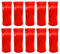 FAMILYCOM Caja 10 Velones Liturgicos Rojos. 16,5x6,5 Larga Duración. Velón Santo. Velas Liturgicas. (Rojo)