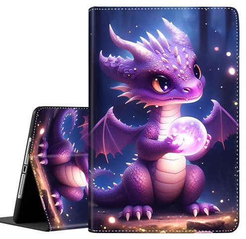 Case for 9.7 Inch 2017 2018/Ipad air/Ipad Air 2， Auto Sleep/Wake Multi-Angle Viewing Slim Folio Stand Cover Case for Ipad 6th/5th Generation, Purple Dragon Baby