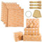 DTYGUIXE 4 Rolle Geschenkpapier Packpapier Brown Kraft Wrapping Paper 43 * 300cm Kraftpapier mit 3 Bündel Schnüre, 2 Rollen Klebeband und 20 Etiketten für Geburtstag, Weihnachten, Erntedank, Hochzeit