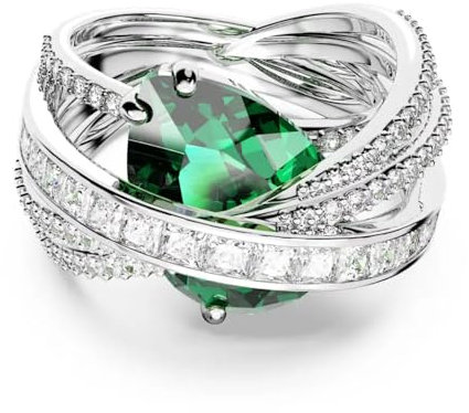 Swarovski Damen-Ring Hyperbola Grün rhodiniert 5666958, Nicht-Edelmetall, Zirkonia