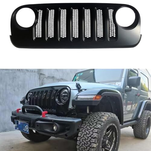 Auto 3D Frontgrill, Für Jeep Wrangler JK 2007-2017 J373, Kühlergrill, Vordere Niere Stoßstange Grillersatz, Zubehör für Außenmodifikationen