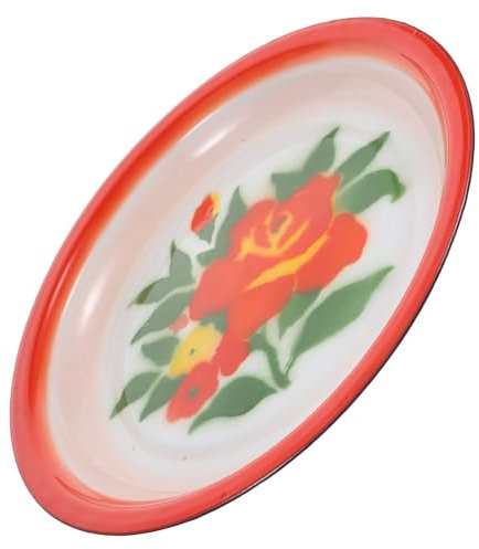 Kichvoe Emaille-teller Home Dinner Supply Praktische Servierplatte Kuchenteller Dekoratives Restaurant Gericht