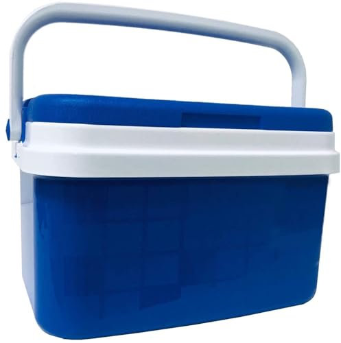 KROWN - Nevera Portátil Térmica, Azul y Blanco, Polipropileno, Ideal para Actividades al Aire Libre en el Jardín, Camping, Barbacoas, Picnic, Playa, Capacidad 16 L.