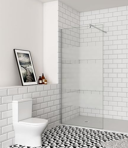 Aica Sanitär Duschabtrennung Walk in Glas Duschwand 6mm Nano Glas Seitenwand,H190cm,140cm