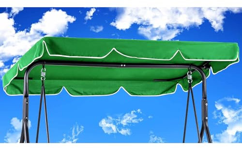 Hollywoodschaukel Dachbezug 210 x145 cm Wasserdicht,Hollywood Swing Ersatzdach Winddicht, Dauerhaft Hollywoodschaukel Ersatzdach Reißfest, Polyestertuch Anti-UV Staubdicht (210 * 145cm,Grün)