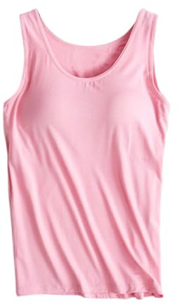 AMDOLE My OrdersWhite Vesttank Top With Built-In Braloose Fitting Tank Top With Built In Bra Uktops With Built In Brassupport Vests For Women Uktops With Built In Braswomens Camisole Tops