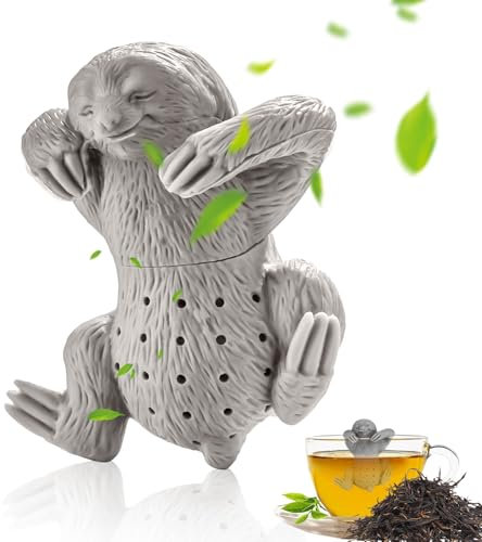 Aweisile Cute Animal Passoire à Thé Infuseur Amusant en Silicone Réutilisable pour Thé en Vrac - À Accrocher Sur une Tasse