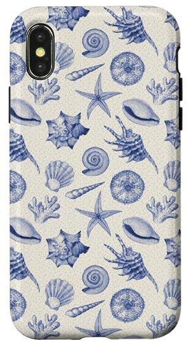 iPhone X/XS Sea Shell Coastal Beach Summer Blue Ocean Seashell Aesthetic Case