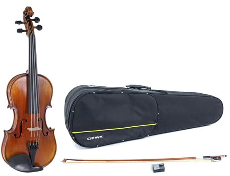 GEWA Violine, Violingarnitur Serie Maestro 2 VL 4, 1/2 Spielfertig inkl. Formetui, Massaranduba Bogen und Larsen Aurora Saiten