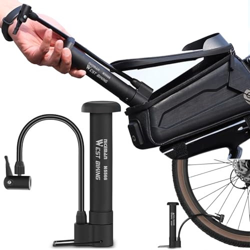 Portable Bike Floor Pump with 80PSI High Pressure - Versatile Air Inflator for Bicycles, Basketballs and More, Easy-to-Use Manual Bicycle Pump