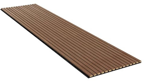 Akustikpaneele Walnuss Holz Wandpaneele als Wandverkleidung Filz Schwarz, Oberfläche: Echtholz Format: 2400 x 605 mm - Lamellenbreite: 21 mm (Walnuss, 2400 x 605 mm)