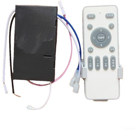 Feegow Wireless Ceiling Fan Remote Control Kit - Remote Control+receiver Timing 6 Speeds Setting Fan Pendant Lamp Remote Controller(B)