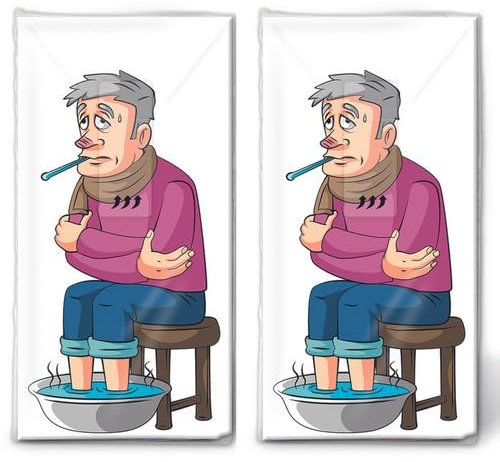 20 einzelne Taschentücher lustig Männergrippe. 2 Packungen mit 10 einzelnen Papiertaschentücher bedruckt als Geschenk.