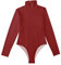 Foiosoh Rotbraun Langarm Arbeitsanzug für Frauen Frauen Formbekleidung Bodysuit gehackt Schildkröte Hals, Kastanienbraun, M, rotbraun, M