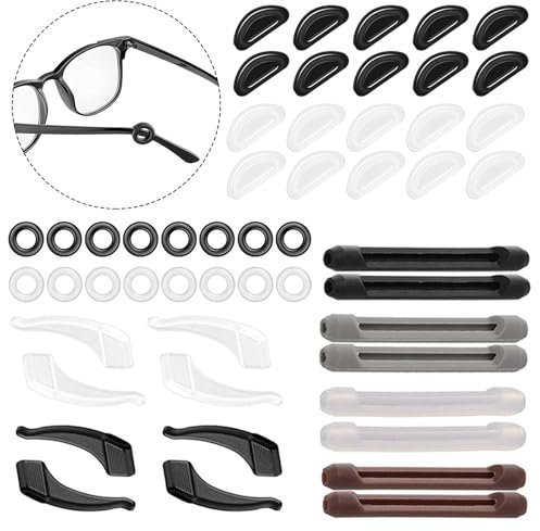 SANGFUN 26 Paia Antiscivolo Occhiali di Silicone Accessori, Occhiali Ferma Occhiali in Silicone Antiscivolo, Naselli in silicone, Gancio Ear Grips, per occhiali, occhiali da sole, occhiali da vista