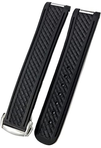 CWZZWS 20mm Rubber Silicone Watch Strap Fit For Omega Moon Watch Speedmaster AT150 Seamaster 300 Steel Buckle Watchband Bracelets Rose Gold Buckle