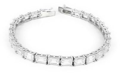 HOILY’S Armband Damen Baguette Tennisarmband Schmuck mit Zirkonia in 925 Sterling Silber