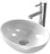 EMKE Lavabo à Poser Ovale 35× 27 × 11 cm, Lavabo en Céramique pour Salle de Bain et WC Invités, Mini Lavabo Petit,Blanc