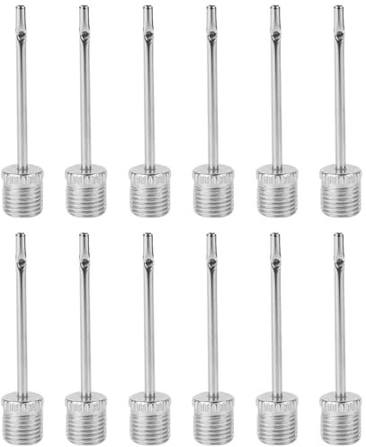 WOLMIK Ball Pumpe Nadel, 12 Pcs Luftpumpennadel, Doppelloch Aufblasbare Nadel, Ballpumpen-Aufblasnadeln, für Basketball, Volleyball, Rugby, Fußball, Sportbällen