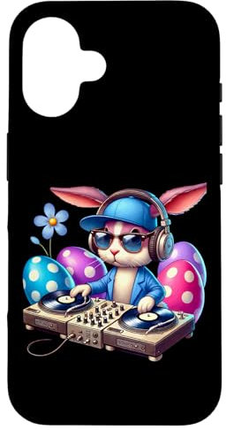DJ Bunny Easter Beats Auriculares Diversión Carcasa para iPhone 16