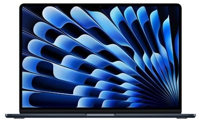 Apple MacBook Air (15, Apple M4 Chip mit 10‑Core CPU und 10‑Core GPU, 24GB Gemeinsamer Arbeitsspeicher, 512 GB) - Mitternacht