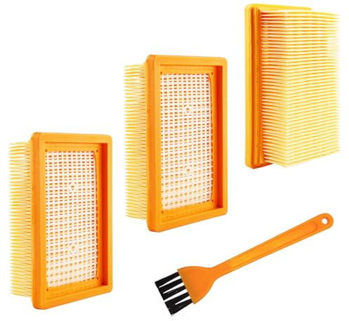 Foydream Lot de 3 Filtre Aspirateur Kit, SéRies Filtre Aspirateur Accessoires pour Karcher Remplacement WD4, MV4, MV5, MV6, Filtration Plissés Plats Haute Efficacité et 1 Brosse Facile à Nettoyer