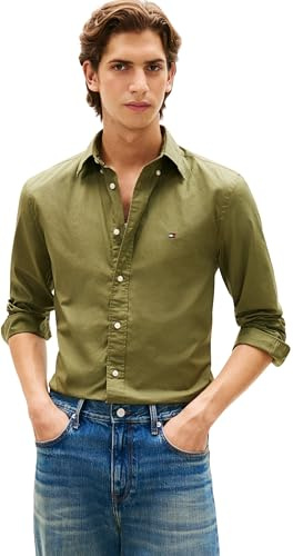 Tommy Hilfiger Herren Hemd Flex Poplin Solid Regular Fit
