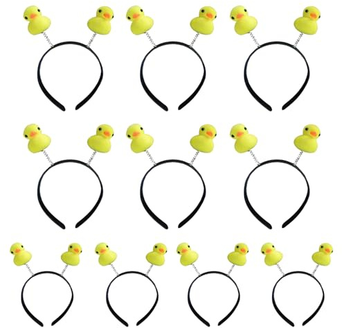 THOANBY Lustige Enten-Stirnbänder, 10 Stück, lustige Enten-Stirnbänder, Cartoon-Tier-Haarband, Make-up, Gesichtswaschen, Kopfbedeckung für Kostümveranstaltungen und den Freizeitgebrauch