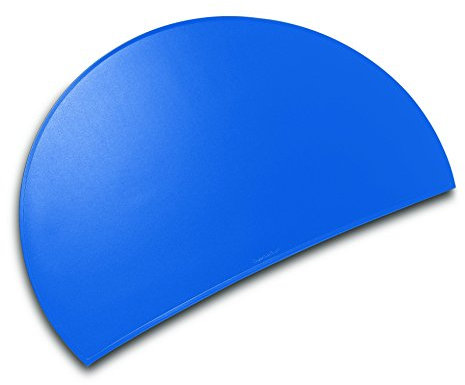 Läufer 49795 Durella Rondo Schreibtischunterlage, halbrund, rutschfeste Schreibunterlage, adria blau, 73 x 48 cm