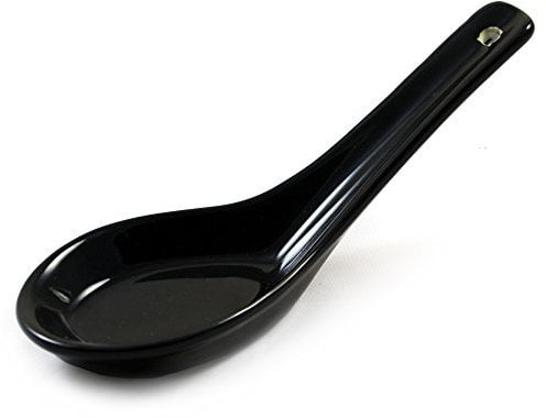 Negro De Cerámica Cuchara Japonés Sopa De Miso