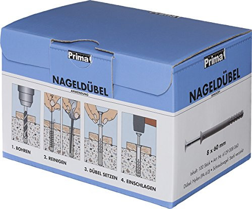 Prima Nageldbel Senkkopf Schlagdbel verschiedene Gr”áen inkl. N„gel 100 Stck 8x60 mm