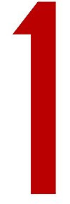 Zahl 1 in rot, 30 cm großer Sticker aus Selbstklebender Klebefolie zum aufkleben, wetterfeste Klebezahl