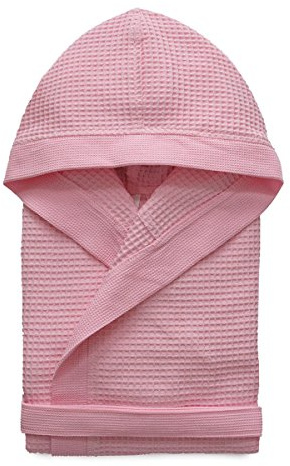 Morbidissimi Accappatoio Nido D’Ape Per Uomo e Donna Con Cappuccio, Cinturino e 2 Tasche, Accappatoi Leggeri Puro Cotone, Pratico e Compatto, S276 (Accappatoio Rosa, L)