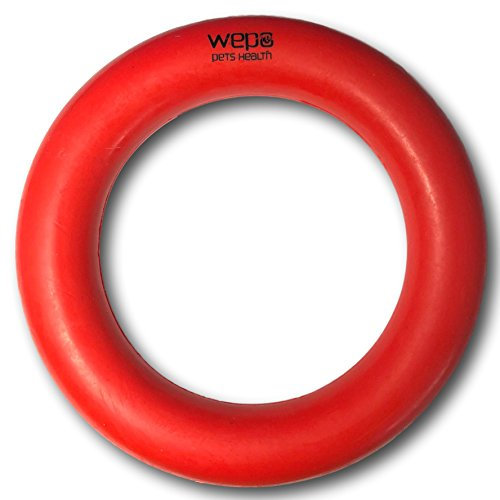 WEPO Puller Ring Hund Ø 15cm Rot - Spielzeug Hunde Beschäftigung - Zerrspielzeug Hund - Dog Toy - Ringe Training für Welpen, kleine & große Hunde - Auslastung & gesunde Zähne