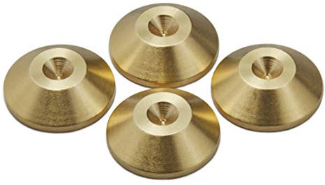 PrecisionGeek - Unterlagen für Lautsprecher, Schwingungsdämpfer, Messing, 20mm Durchmesser, Box - 4 Stück