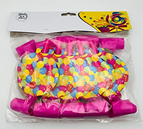 Publilancio srl 10 PEZZI Trombetta Lingue di gatto COMPLEANNO design CANDY Rosa Plastica o Cartone